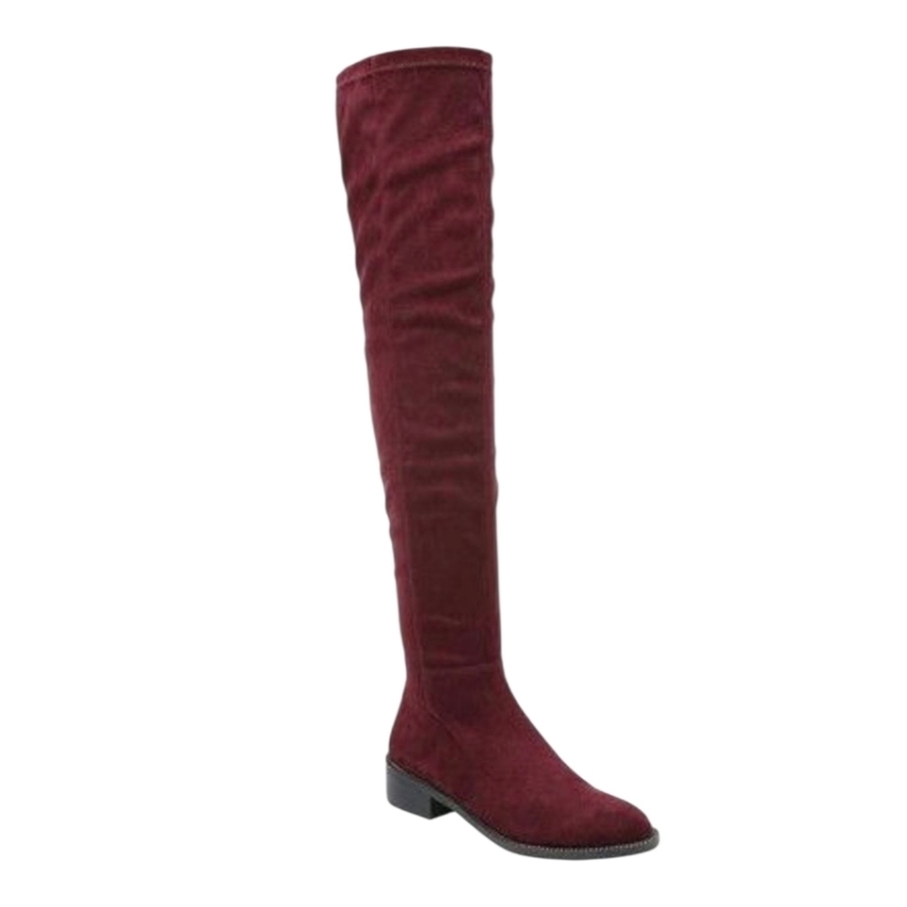 Franco Sarto Burgundy Faux Suede Bailey Over-the-Knee Boots 7